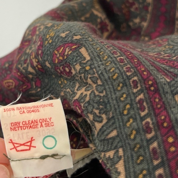 Vintage Womens Size 14 Button Up Paisley Print Shirt Mister Leonard Shoulder Pad - Picture 8 of 9